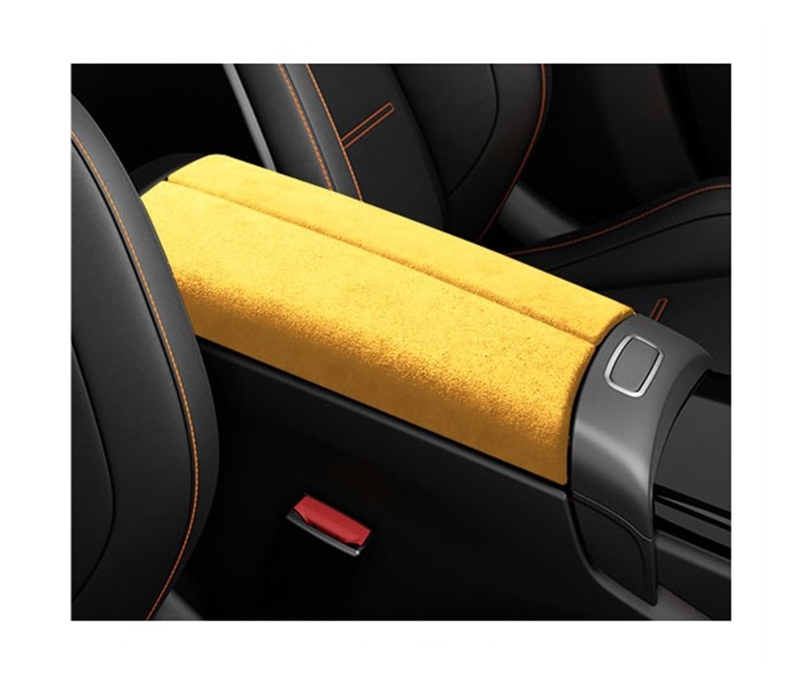 OGONGXM Ultrasuede Wildleder Wrap Lagerung Armlehne Box Panel Trim Abdeckung Kompatibel for Mercedes Benz CLA Klasse 2024 W118 C118 X118 CLA45 AMG 35 200 250(Yellow) von OGONGXM