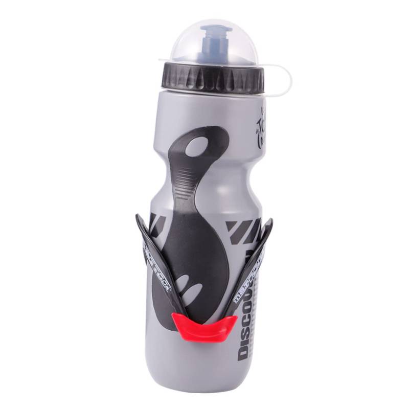 OHPHCALL 1 Set Mountainbike Wasserflasche Mit Flaschenhalter Sportliche Kunststoff Trinkflasche Grau Ideal Für Radfahren Und Outdoor Aktivitäten Mit Praktischem Getränkehalter Und von OHPHCALL