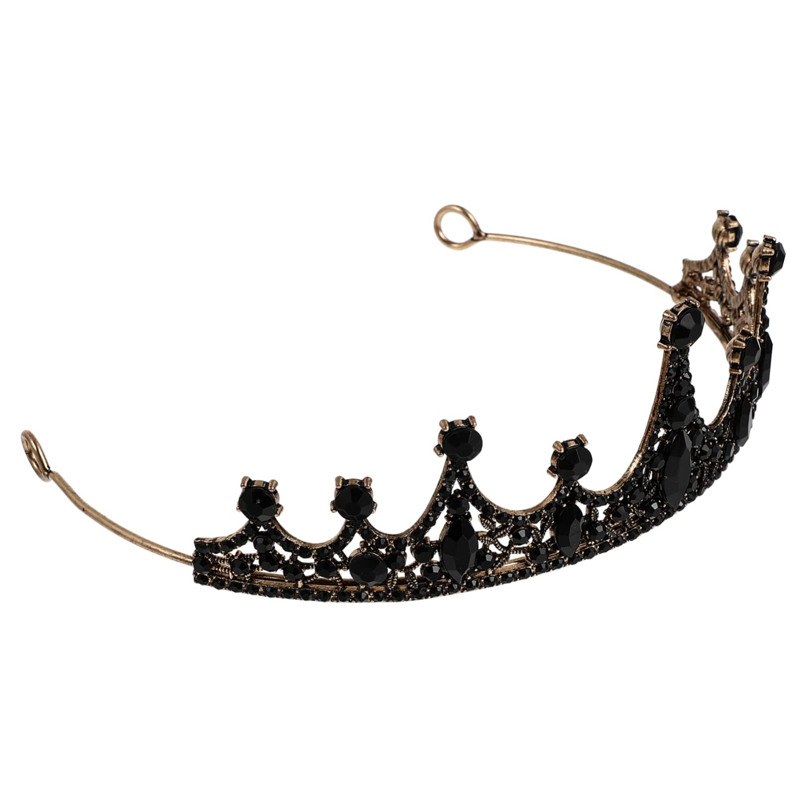 OHPHCALL 1stk Schwarzes Kronen-Stirnband Braut Haarband Bräute Schwarze Krone Für Frauen Haarschmuck Für Den Abschlussball Barocke Tiara Gothic Hochzeit Brautjungfer Retro Legierung Black von OHPHCALL