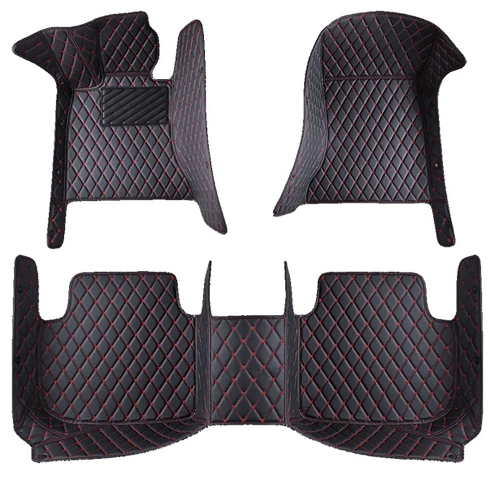 Auto Bodenmatte Fußmatten Für BMW M3(2door) 2009 2010 2011 2012 2013, Nach Maß Wasserdichtes Anti-Rutsch Allwetterschutz Leder Fussmatten Vorne und Hinten Automatten Set Zubehör,C/Black-Red von OINTJWWO