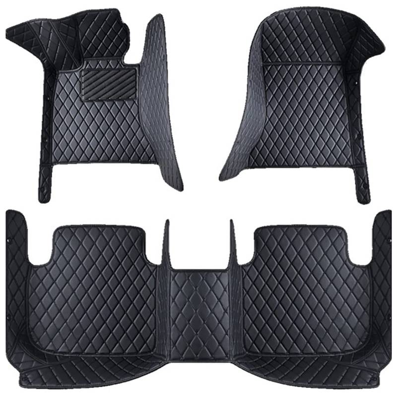 Auto Bodenmatte Fußmatten Für BMW X5 E70 (7seast) 2007-2013, Nach Maß Wasserdichtes Anti-Rutsch Allwetterschutz Leder Fussmatten Vorne und Hinten Automatten Set Zubehör,A/Black von OINTJWWO