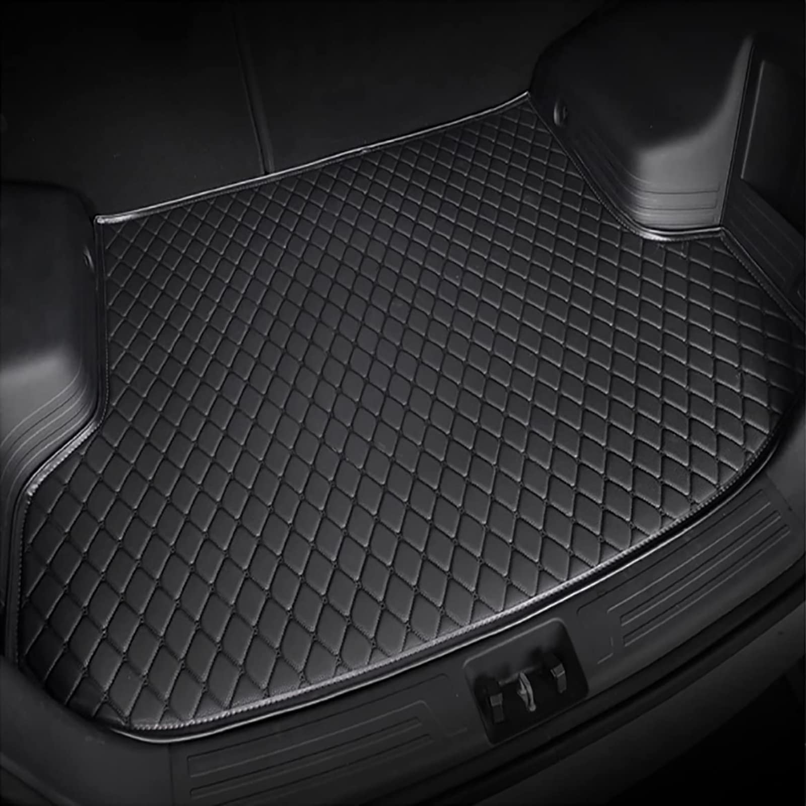 Auto Leder Kofferraummatten für Audi Q3 Sportback 2020 2021 2022 2023, Kofferraumwanne Cargo Teppich Kofferraum Kratzfeste Schutzmatte Kofferraummatte Innenraum ZubehöR,A/Black von OINTJWWO