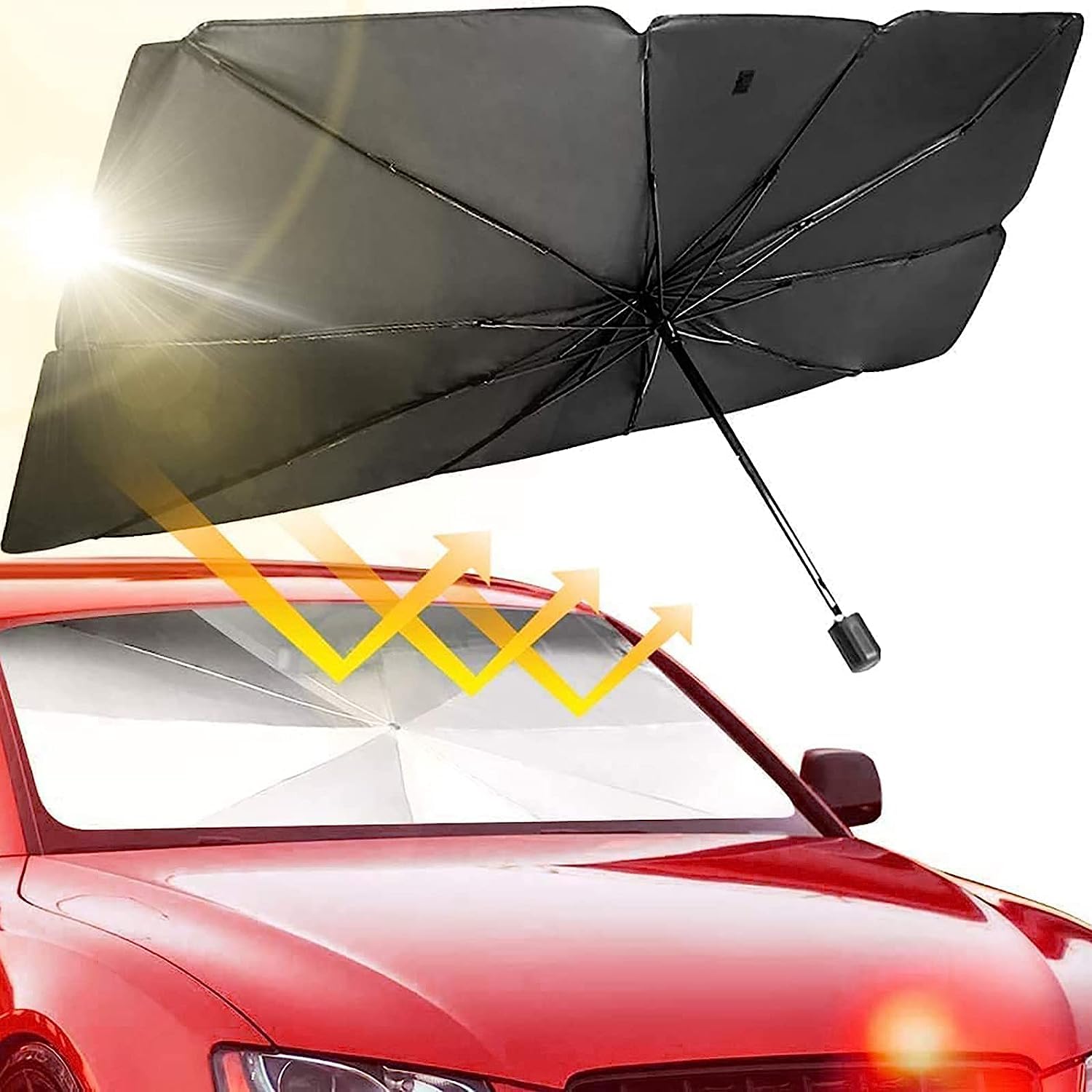 Sonnenschutz Auto Frontscheibe für Benz A-Class Hatchback W177 2019-2022, 360° Drehbar Faltbarer Sonnenblende Windschutzscheibe Sonnenschirm UV-Schutz Wärmeisolierung Zubehör von OINTJWWO