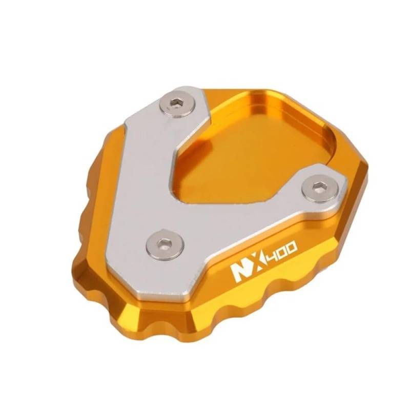 OJAMWXZU Motorrad-Ständerplatte Für H&ONDA NX500 NX 500 NX400 NX 400 2024-2025 Motorrad CNC Ständer Fuß Seite Stehen Verlängerung Pad Unterstützung Platte(Gold-NX400) von OJAMWXZU