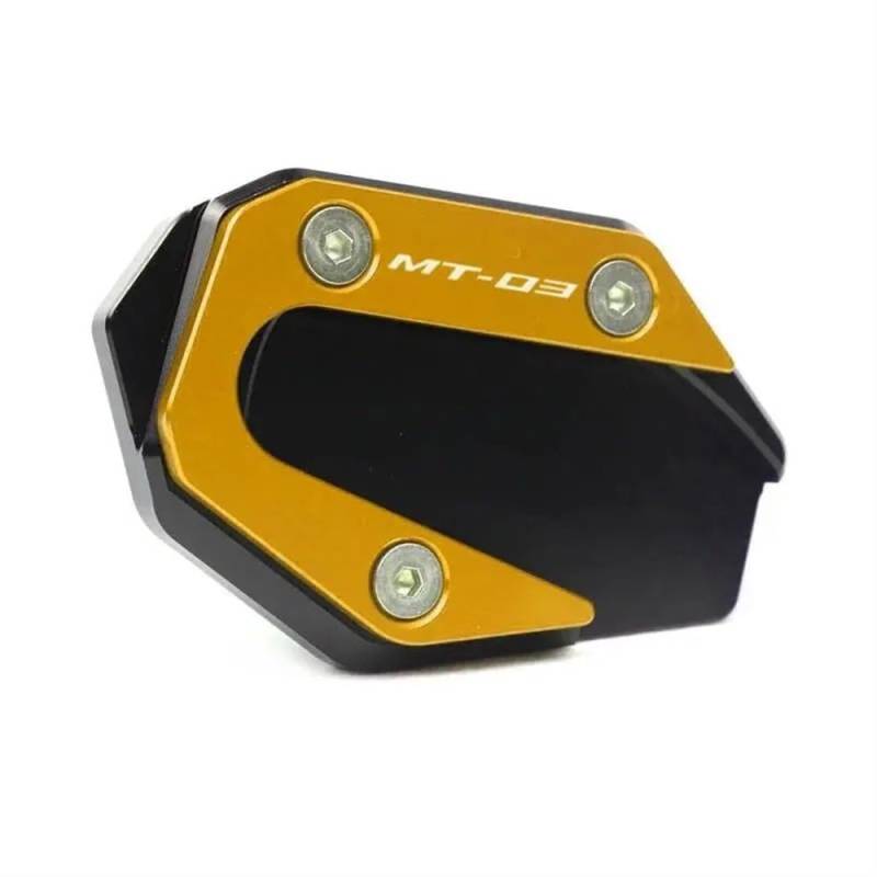 OJAMWXZU Motorrad-Ständerplatte Für Y&AMAHA MT-03 MT-25 MT03 MT25 YZF-R3 YZF-R25 YZF R3 R25 Motorrad Kickstand Fuß Seitenständer Verlängerung Pad Stützplatte(Gold-MT03) von OJAMWXZU