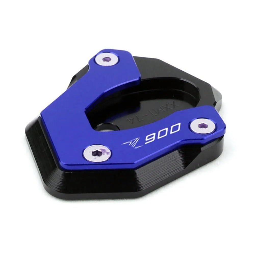 OJAMWXZU Motorrad-Ständerplatte Für Z650 Z900 Z900RS Z 650 900 2017-2023 Motorrad CNC Kickstand Fuß Seitenständer Verlängerung Pad Stützplatte(Z900 Blue) von OJAMWXZU