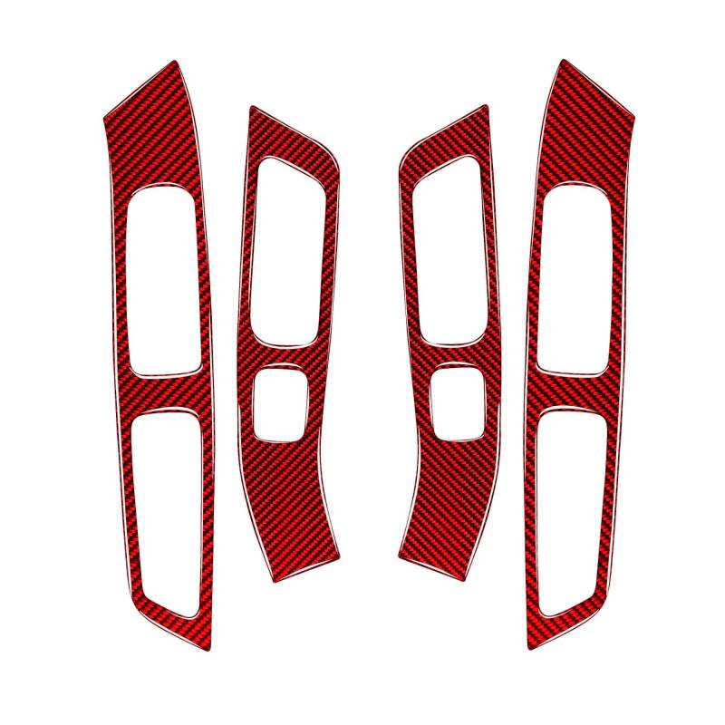 Aufkleber Für Auto Verkleidung Fenster Lift-Taste Dekoration Abdeckung Trim Aufkleber Für Volvo S60 V60 2010-2014 2015 2016 2017 Auto Innen Zubehör Carbon Faser(Rood) von OJNHSFVPO