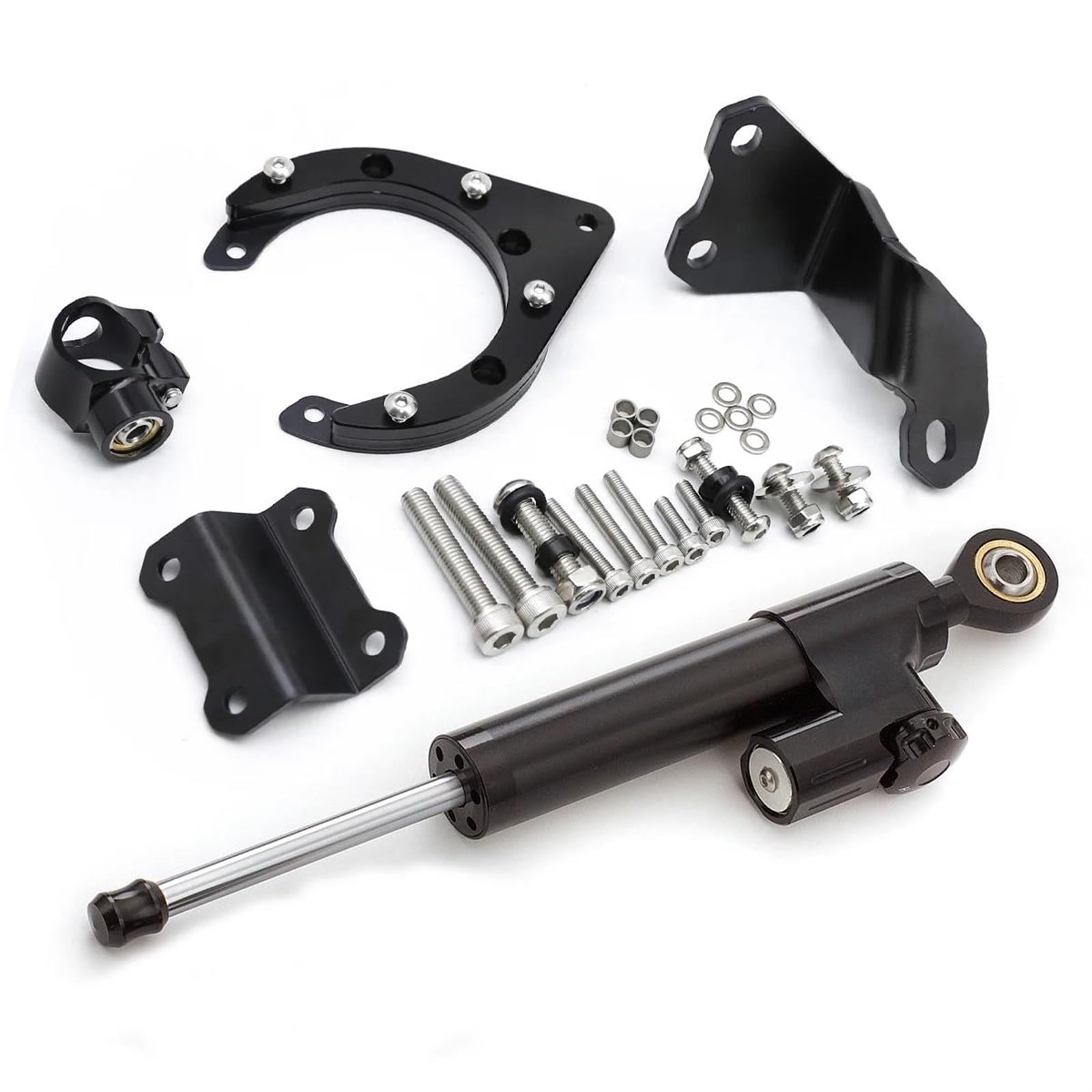 Motorrad Titan Lineal 2023 2022 Für MT-07 MT 07 MT07 FZ07 2020 2021 CNC Fiber Carbon Lenkung Dämpfer Halterung Montage Unterstützung Kit(Black set) von OJNHSFVPO