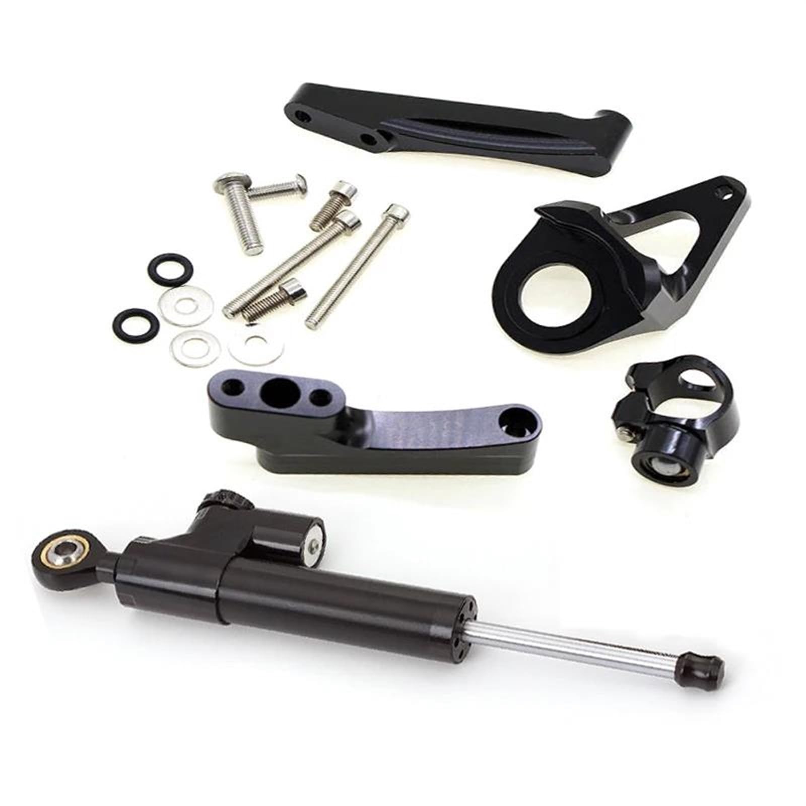 Motorrad Titan Lineal Fiber Carbon Lenkung Dämpfer Stabilisator Für Suzuki GSX1300R 1300 Für Hayabusa 1998-2019 Dämpfer Halterung Unterstützung Kit(Black set) von OJNHSFVPO