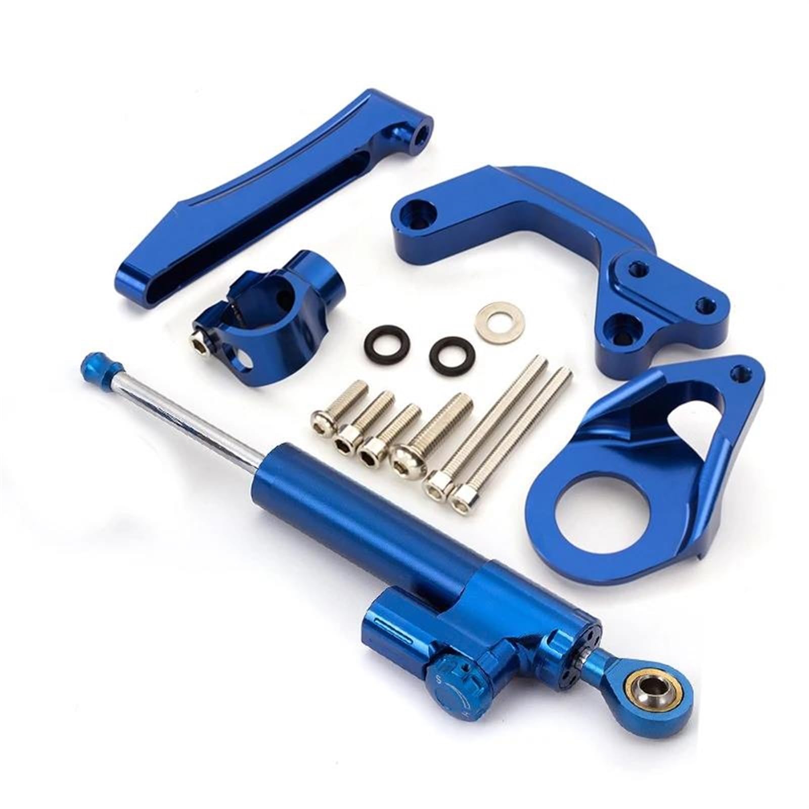 Motorrad Titan Lineal Fiber Carbon Lenkung Dämpfer Stabilisator Für Suzuki GSX1300R 1300 Für Hayabusa 1998-2019 Dämpfer Halterung Unterstützung Kit(Blue set) von OJNHSFVPO