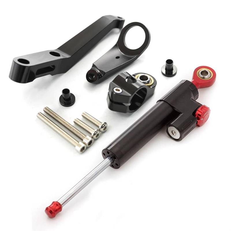 Motorrad Titan Lineal Fiber Carbon Lenkungsdämpfer Stabilisator Für CBR929RR CBR929 RR CBR 929 RR 929 Dämpfer Halterung Unterstützung Kit(Black Red Black set) von OJNHSFVPO