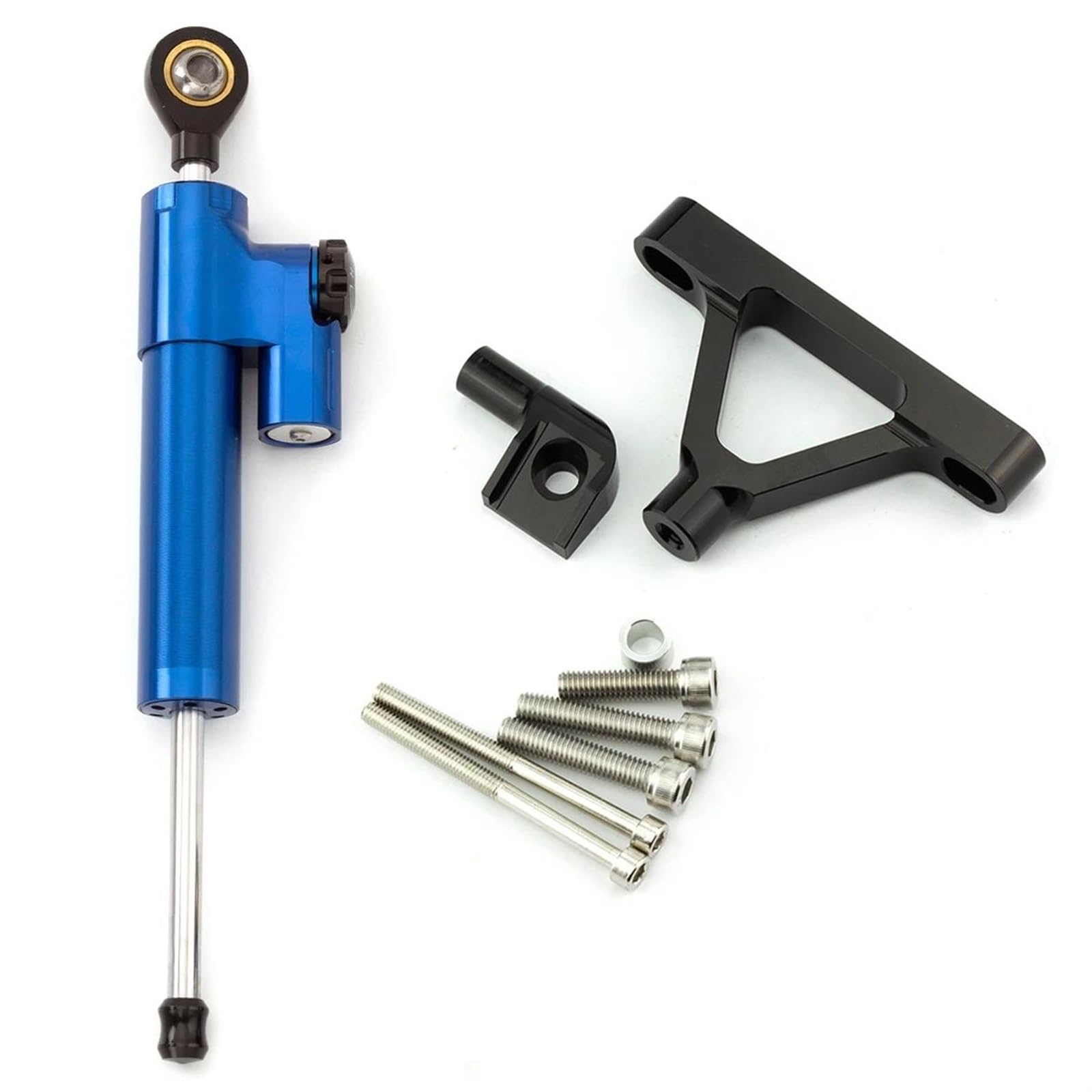 Motorrad Titan Lineal Fiber Carbon Motorrad Lenkungsdämpfer Stabilisator Halterung Für Kawasaki ZX10R ZX-10R ZX 10R 2004 2005 Dämpfer Mount Support Kit(Blue black set) von OJNHSFVPO