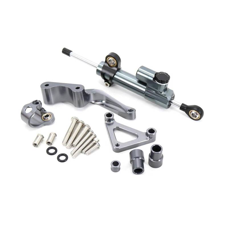 Motorrad Titan Lineal Für Ducati Monster 795 796 696 2008-2021 2022 2023 Lenkungsdämpferstabilisator Modifiziertes Montagehalterungs-Unterstützungskit-Set(Gray kit) von OJNHSFVPO