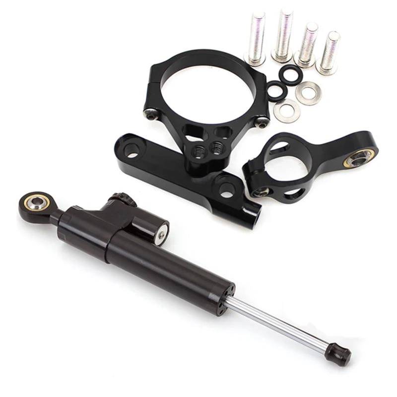 Motorrad Titan Lineal Für Kawasaki Versys 1000 2012 2013 2014 2015 2016-2019 Carbon Lenkung Dämpfer Stoßdämpfer Stabilisator Halterung Montage Kit(Black set) von OJNHSFVPO