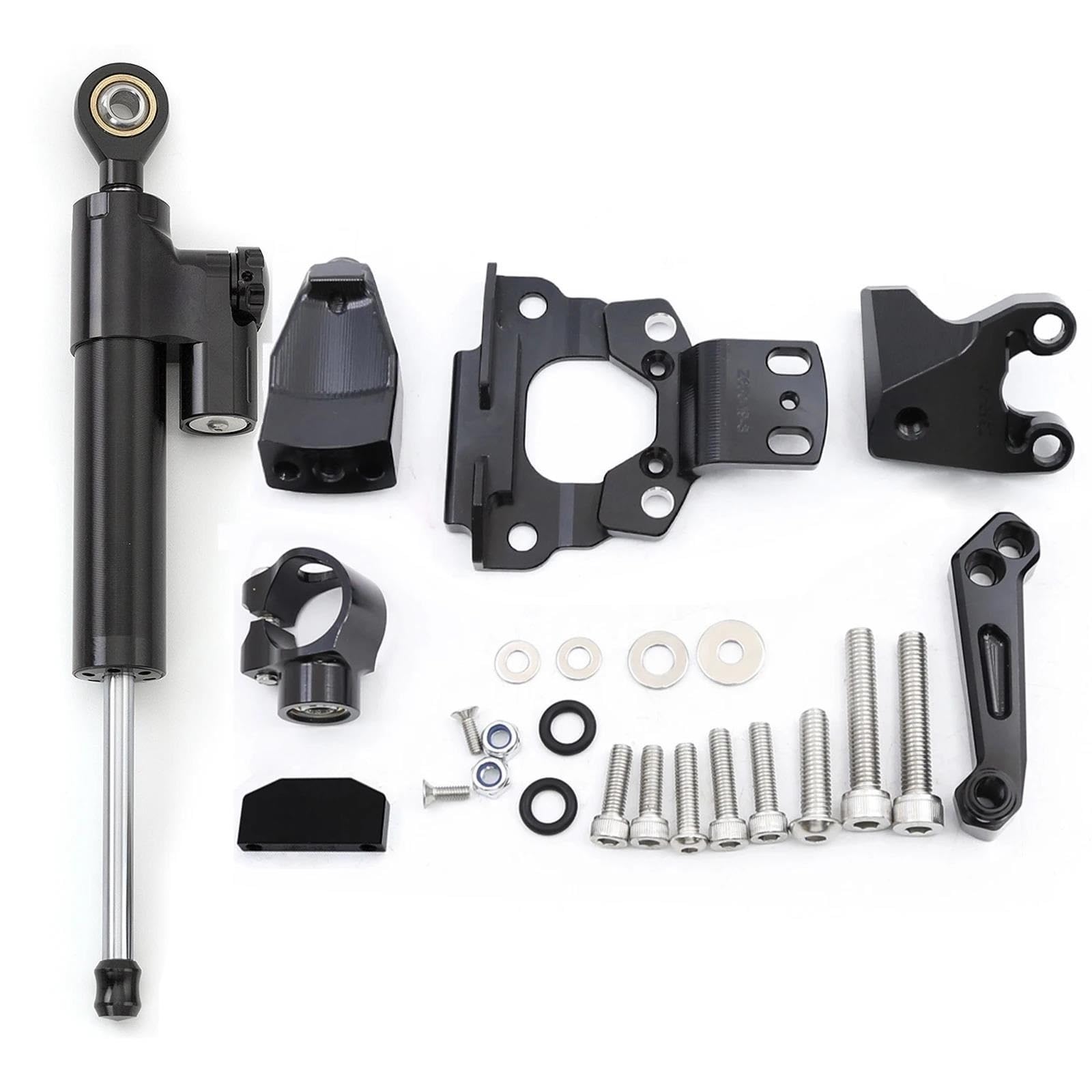 Motorrad Titan Lineal Für Kawasaki Z650 Z 650 2017 2018 2019 Stabilisator Lenkung Dämpfer Halterung Montage Kit Unterstützung Zubehör(Black set) von OJNHSFVPO