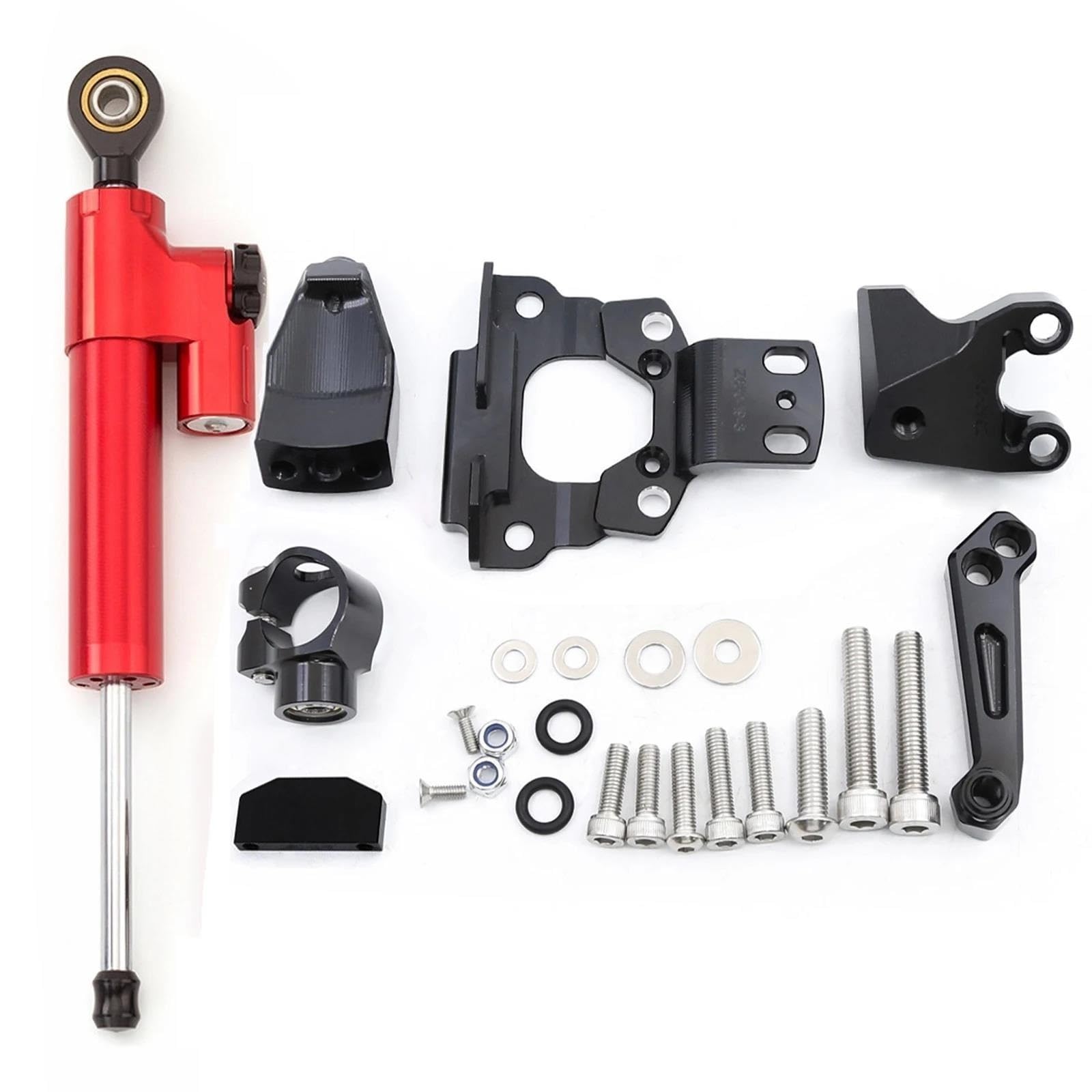 Motorrad Titan Lineal Für Kawasaki Z650 Z 650 2017 2018 2019 Stabilisator Lenkung Dämpfer Halterung Montage Kit Unterstützung Zubehör(Red Black set) von OJNHSFVPO