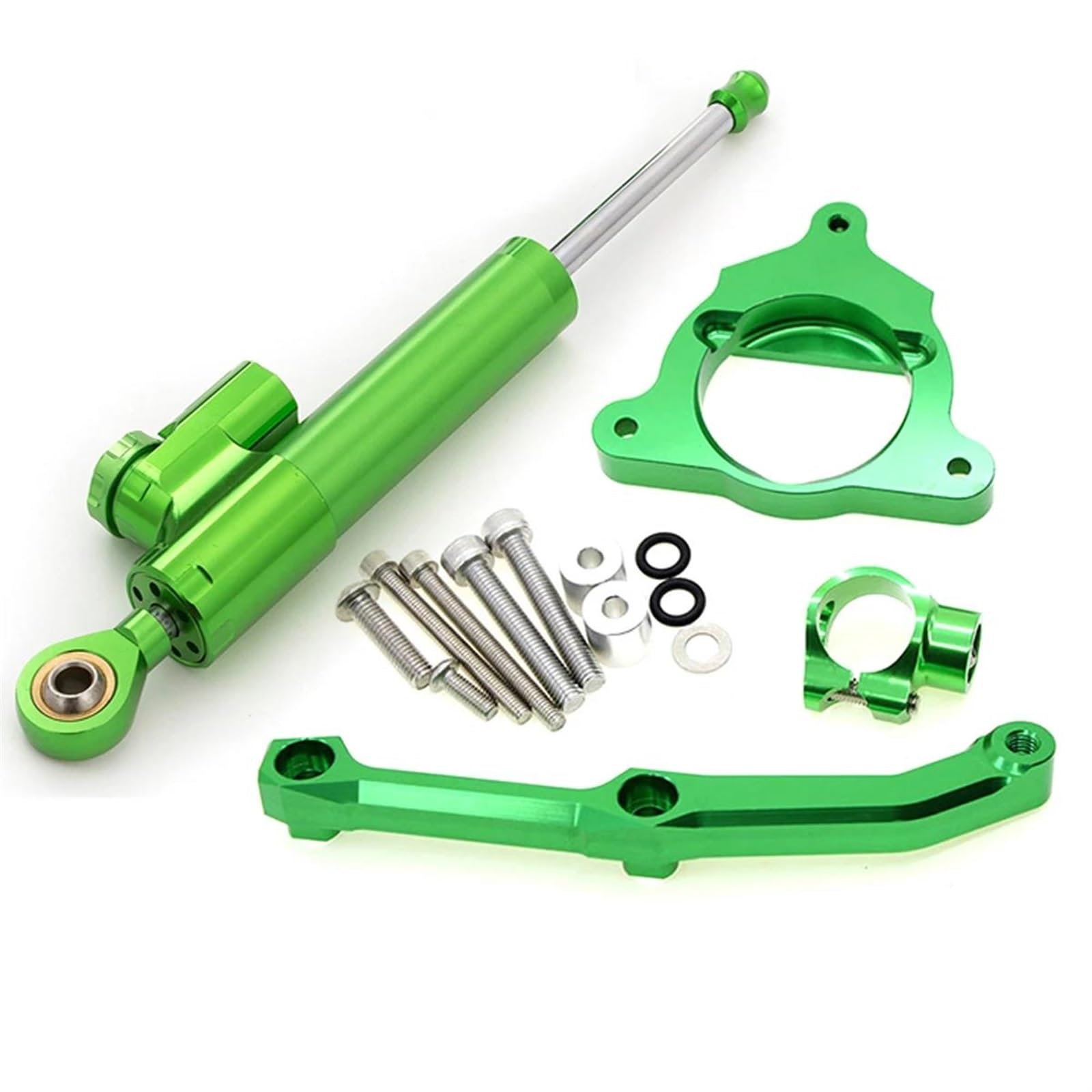 Motorrad Titan Lineal Für Kawasaki Z800 2013-2018 Aluminium Einstellbare Carbon Lenkung Stabilisator Sicher Control Dämpfer Halterung Montage Kit(Green set) von OJNHSFVPO