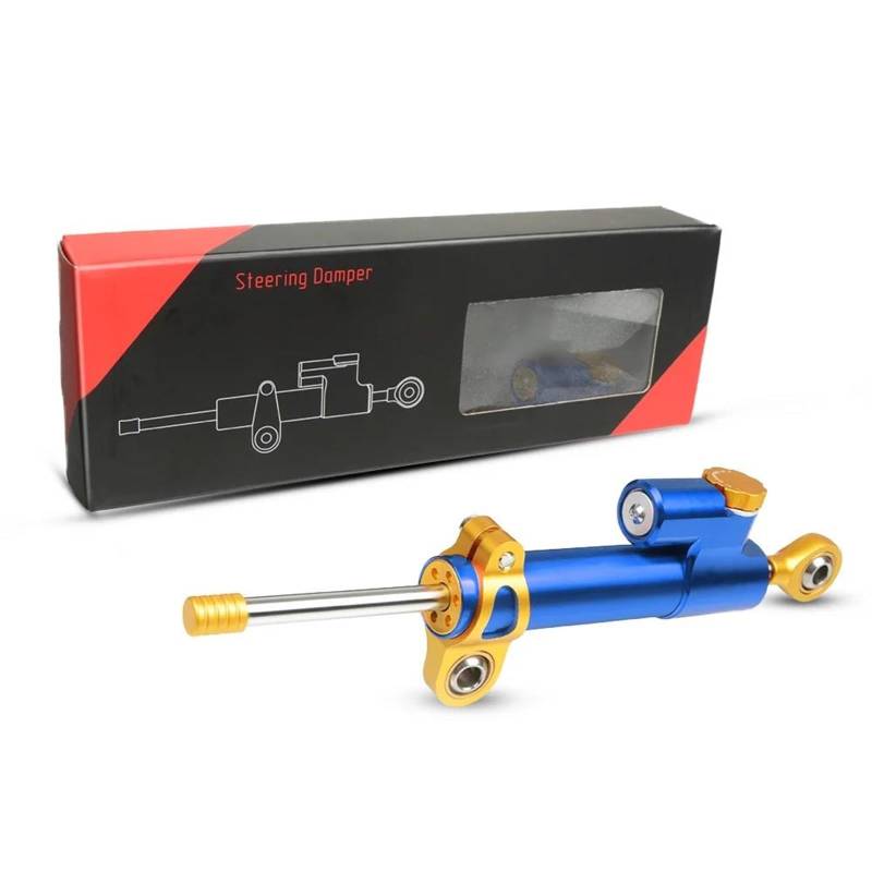 Motorrad Titan Lineal Für Kawasaki ZX600 ZX636 ZX636R ZX6R ZX6RR ZX7R Motorrad Lenkung Dämpfer Stabilisator Linear Umgekehrt Sicherheit Control(255MM Blue Gold) von OJNHSFVPO