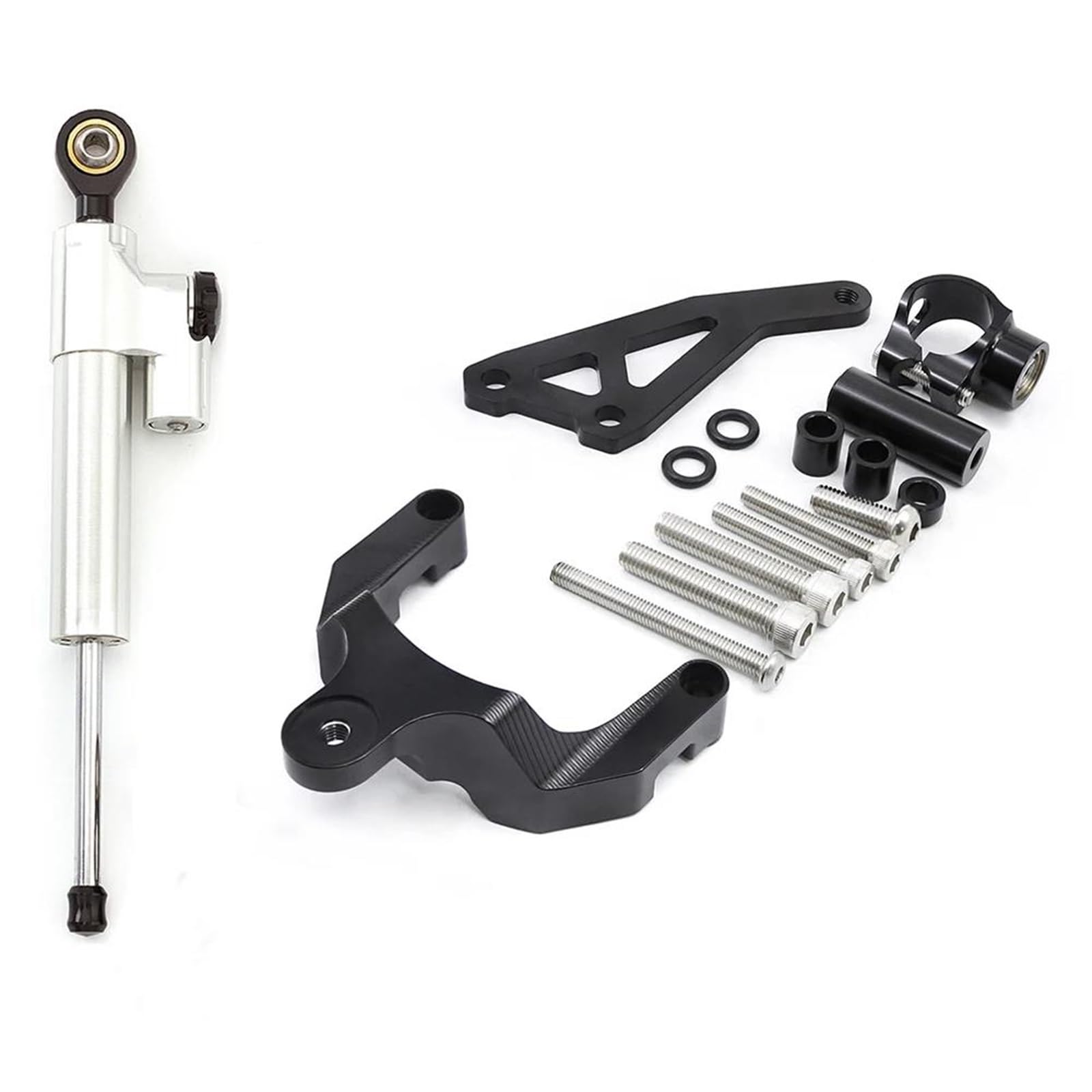 Motorrad Titan Lineal Für Suzuki GSR600 GSR 600 2006 2007 2008 2009 2010 Lenkung Dämpfer Halterung Montage Kit Linear Umgekehrt Control(Silver set) von OJNHSFVPO