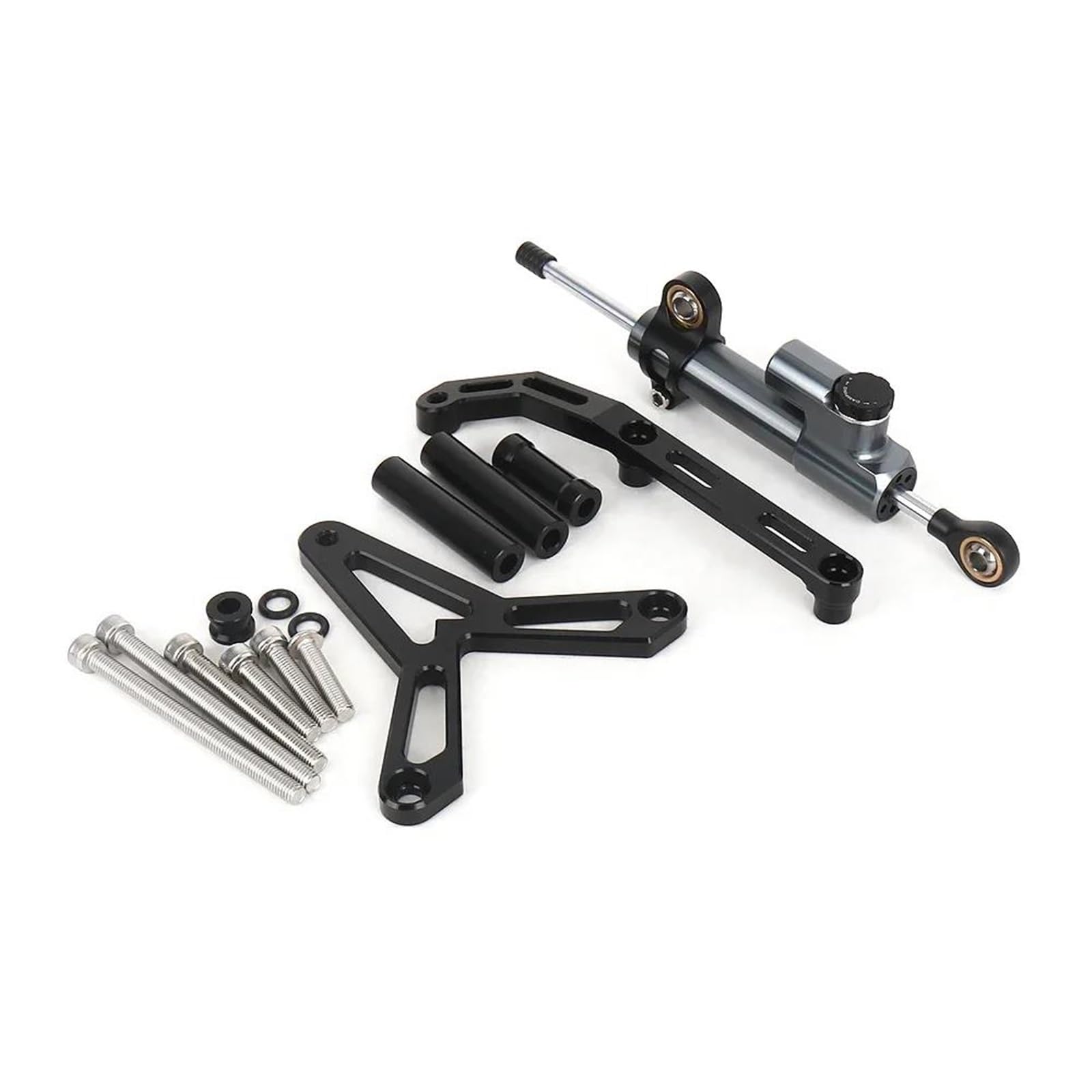 Motorrad Titan Lineal Für Tracer 9 GT Für Tracer9 2021 2022 2023 Lenkung Dämpfer Stabilisator Halterung Kit(Gray Black set) von OJNHSFVPO