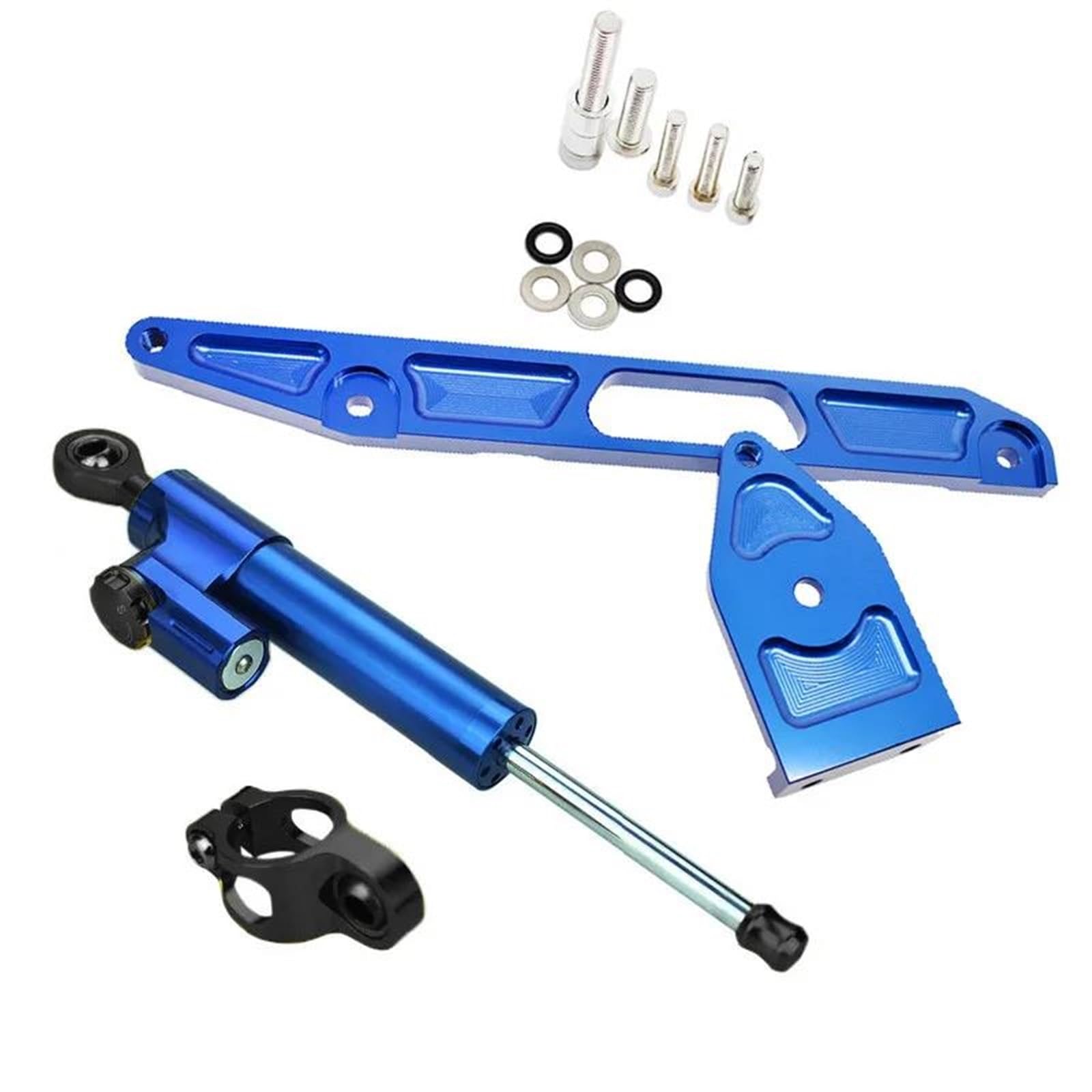 Motorrad Titan Lineal Für XJR1300 XJR 1300 1998-2015 2003 2004 2005 2006 Fiber Carbon Lenkung Dämpfer Stabilisator Halterung Unterstützung Montage Kit(Blue Black set) von OJNHSFVPO