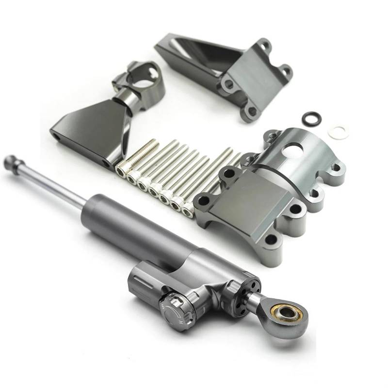 Motorrad Titan Lineal Lenkungsdämpfer-Stabilisator Für CBR600 F4i CBR 600 1999-2001 2002 2003 Dämpferhalterungs-Unterstützungskit(Gray set) von OJNHSFVPO