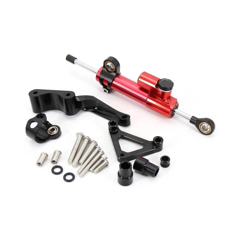 Motorrad Titan Lineal Lenkungsdämpfer-Stabilisator-Montagehalterungssatz Für Ducati Monster 696 2008-2017 2018 2019 2020 2021 2022 2023 2024(Red black kit) von OJNHSFVPO