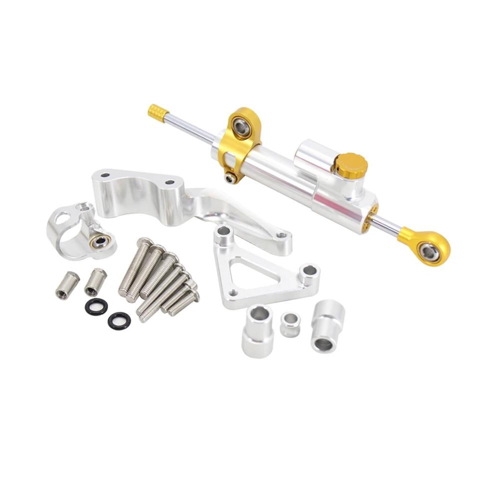 Motorrad Titan Lineal Lenkungsdämpfer-Stabilisator-Montagehalterungssatz Für Ducati Monster 696 2008-2017 2018 2019 2020 2021 2022 2023 2024(Silver kit) von OJNHSFVPO