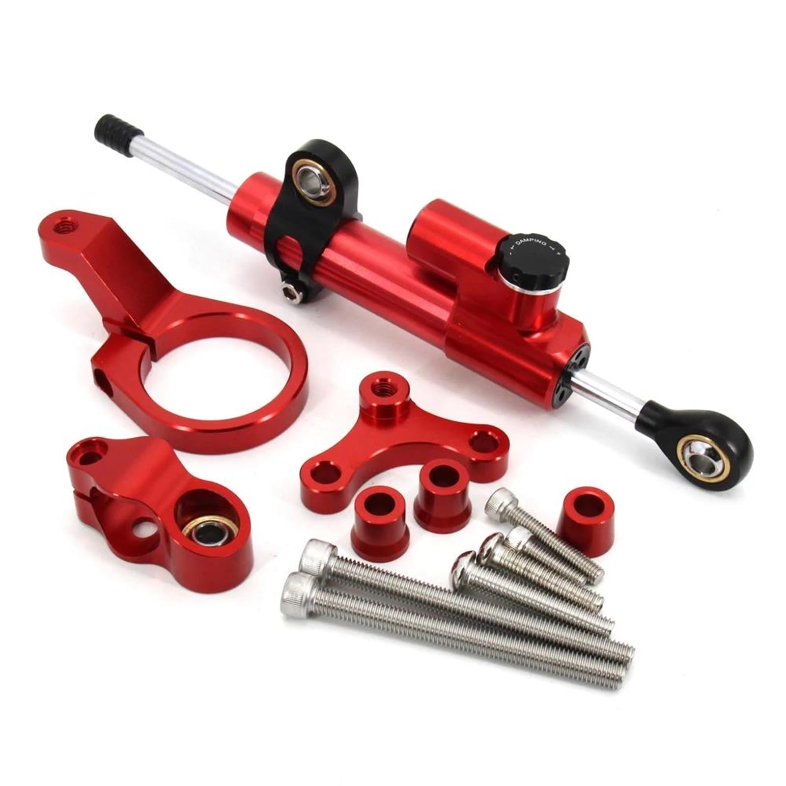 Motorrad Titan Lineal Motorrad Einstellbare Lenkung Stabilisator Dämpfer Montage Halterung Kit Für CBR650R 2019-2020 CBR 650R CBR 650 R(Red Red) von OJNHSFVPO