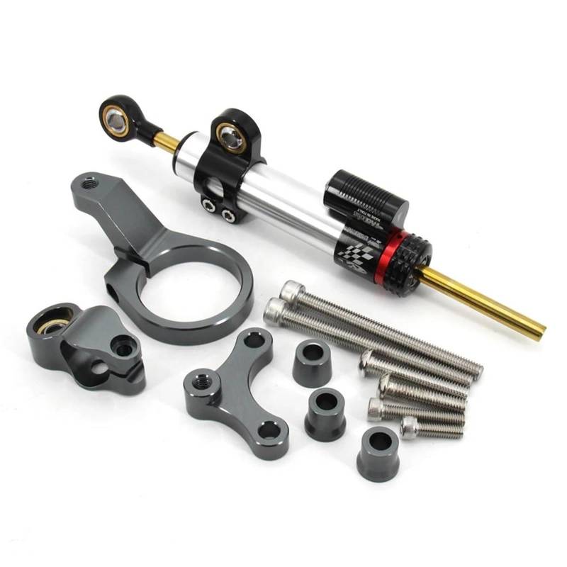 Motorrad Titan Lineal Motorrad Einstellbare Lenkung Stabilisator Dämpfer Montage Halterung Kit Für CBR650R 2019-2020 CBR 650R CBR 650 R(Silver Gray) von OJNHSFVPO