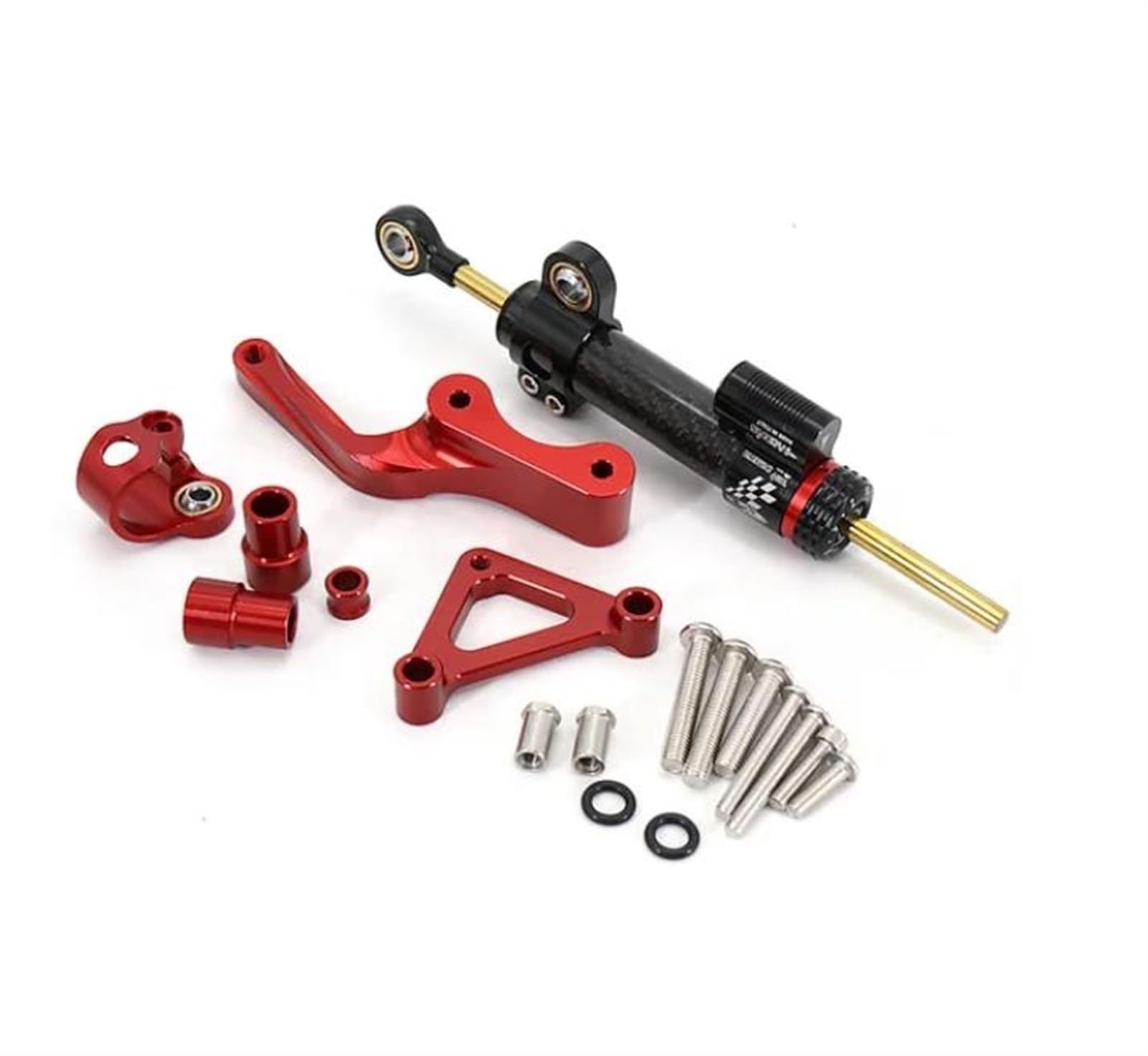 Motorrad Titan Lineal Motorrad Lenkung Dämpfer Stabilisator Montage Halterung Unterstützung Kit Für Ducati Monster 696 795 796 2008 2009 2010 2011 2012-UP(Red Black) von OJNHSFVPO