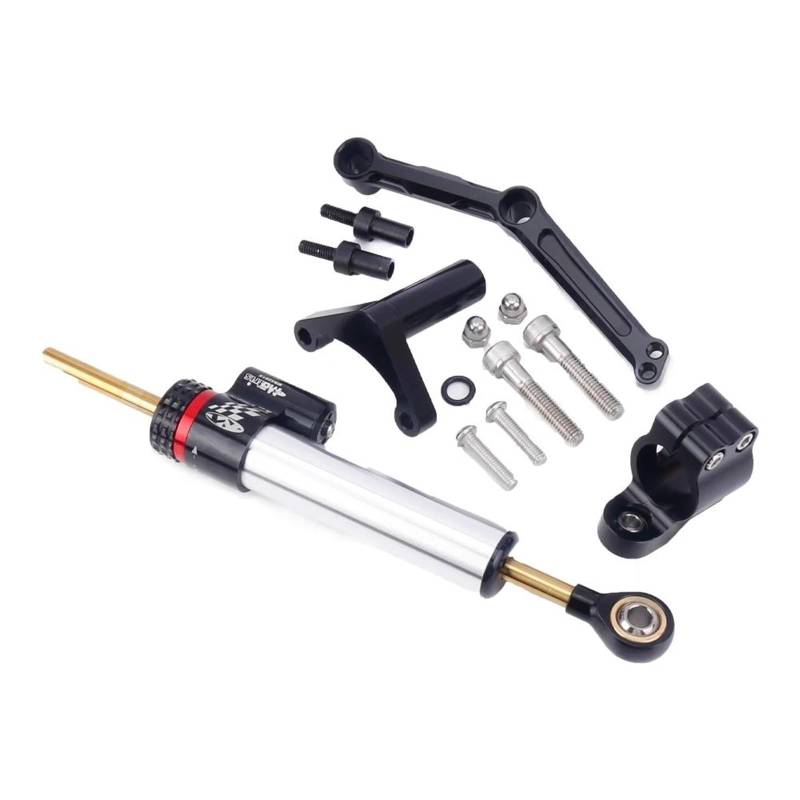 Motorrad Titan Lineal Motorrad-Lenkungsdämpfer Lenkungsdämpfer-Stabilisator-Halterungssatz Für Ducati Monster 821 2014-2017 2018 2019 2020 2021 2022 2023(Silver kit) von OJNHSFVPO