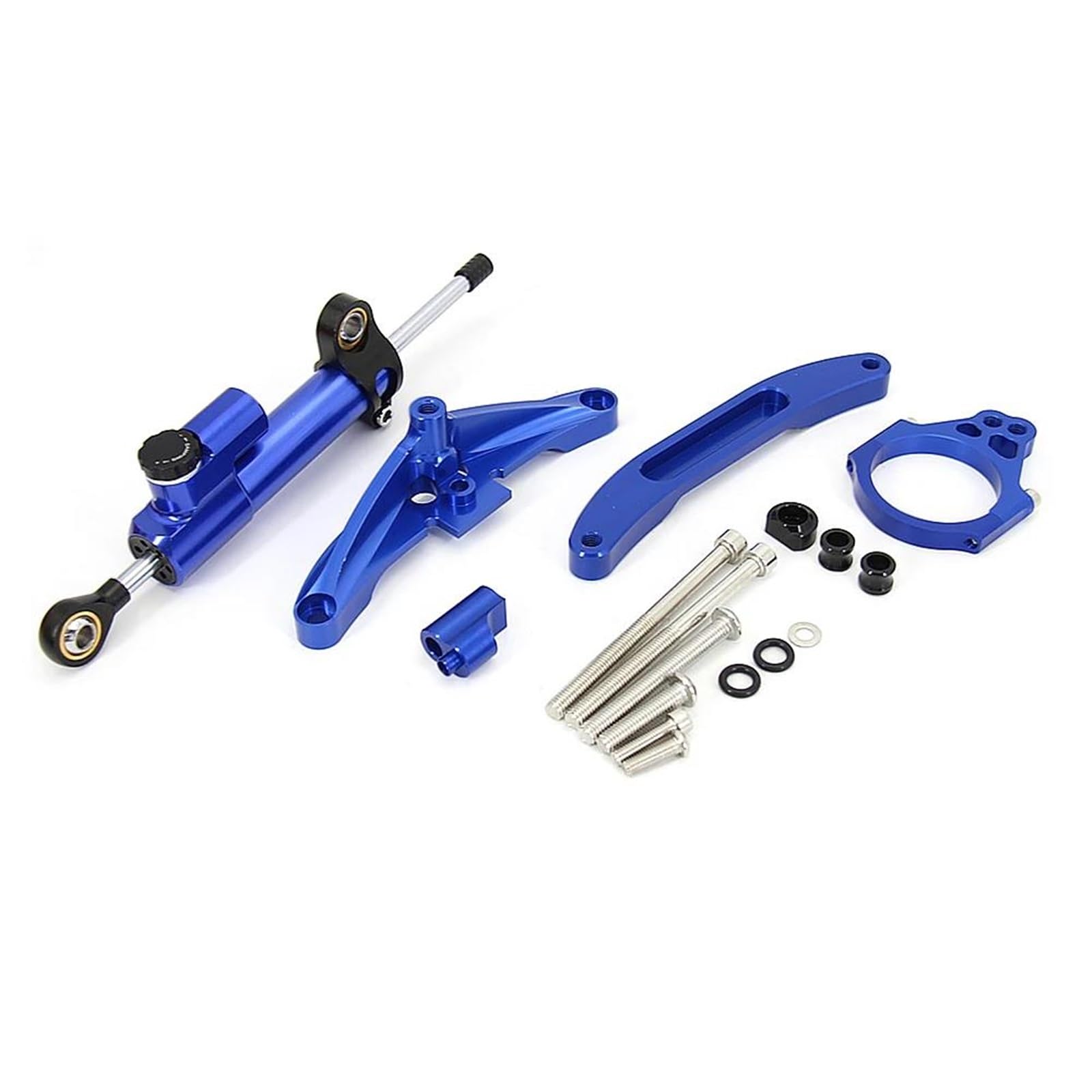 Motorrad Titan Lineal Stabilisator Linear Dämpfer Montage Unterstützung Motorrad Lenkung Dämpfer Halterung Set Für Yama-ha FZ1 2006-2015(Blue,Kit) von OJNHSFVPO