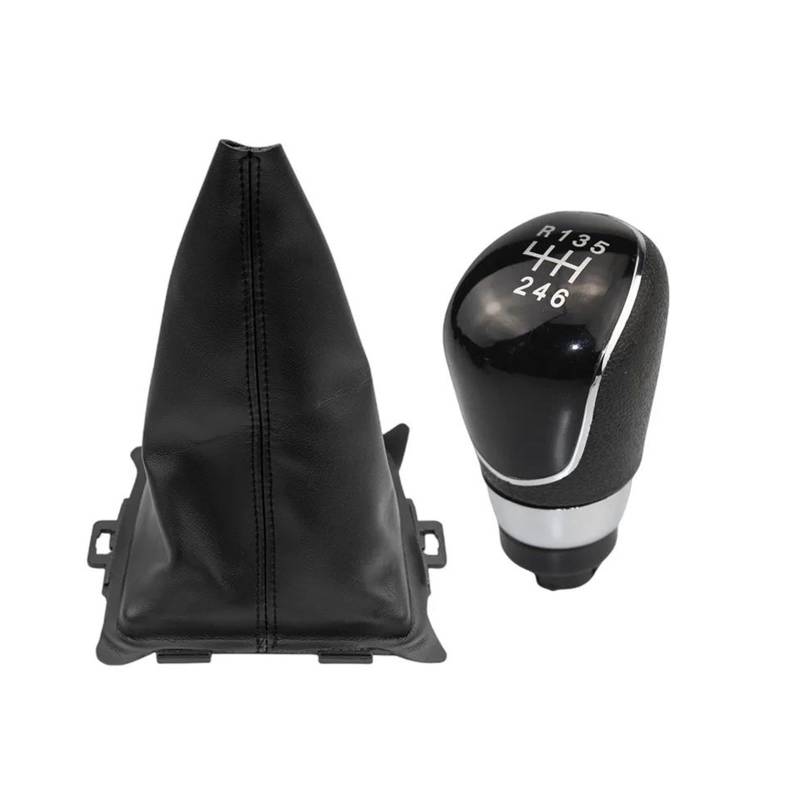 Schaltknauf griff Für Fiesta 2008 2009 2010 2011 2012 Auto Styling Zubehör 5/6 Gang Schaltknauf Gamasche Boot Abdeckung Fall Kragen(Black,6 Speed) von OJNHSFVPO