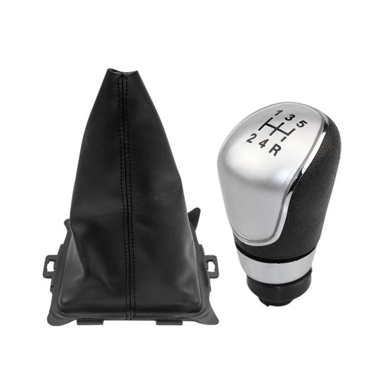 Schaltknauf griff Für Fiesta 2008 2009 2010 2011 2012 Auto Styling Zubehör 5/6 Gang Schaltknauf Gamasche Boot Abdeckung Fall Kragen(Silver,5 Speed) von OJNHSFVPO