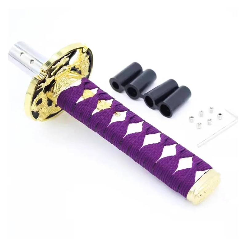 Schaltknauf griff Persönlichkeit Bushido Ninja Schalthebel Kopf Manueller Griff Schalthandball Schalthebel(Purple,30cm) von OJNHSFVPO