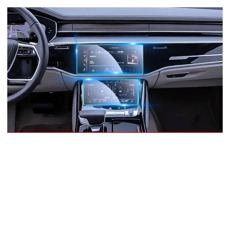 Auto Navi Folie Für A8 S8 2018-2023 Gehärteter LCD-Bildschirm Glas Schutzfolie GPS-Navigationsbildschirm Anti-Scratch-Folie Autozubehör Schutz Auto Displayschutzfolie(2) von OJTEMHBH