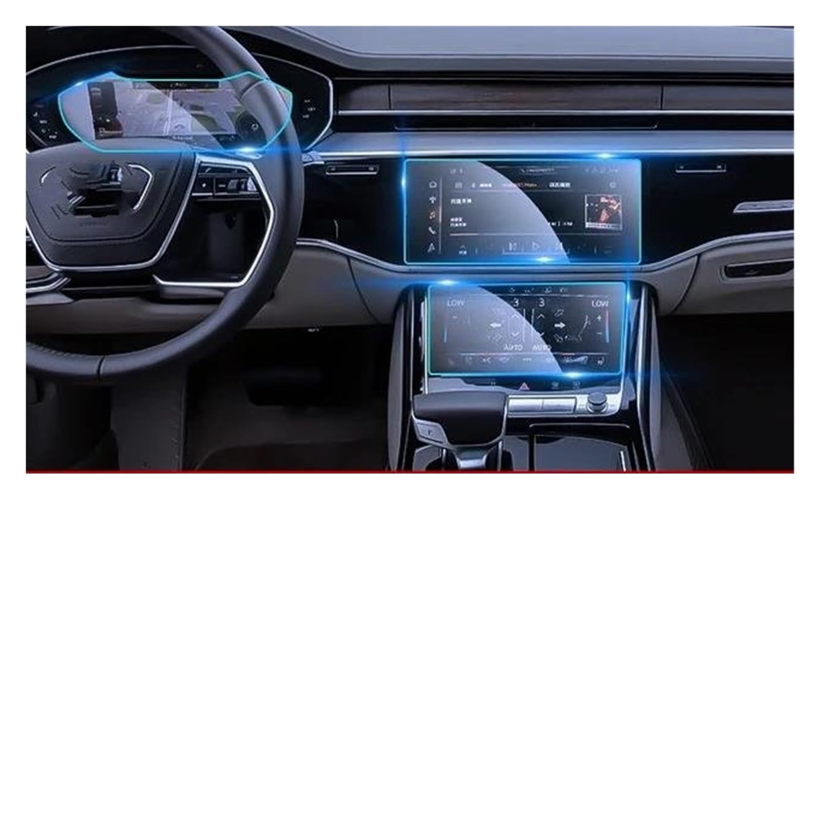 Auto Navi Folie Für A8 S8 2018-2023 Gehärteter LCD-Bildschirm Glas Schutzfolie GPS-Navigationsbildschirm Anti-Scratch-Folie Autozubehör Schutz Auto Displayschutzfolie(3) von OJTEMHBH