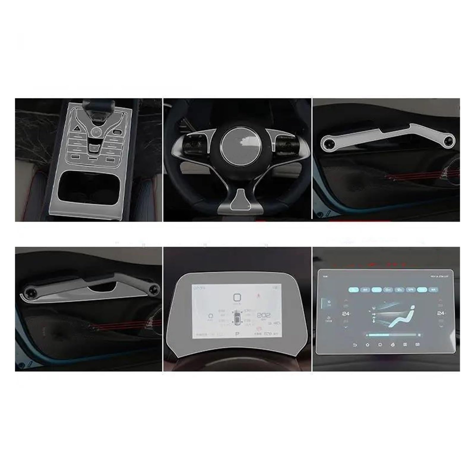 Auto Navi Folie Für BYD Für Atto 3 Yuan Plus 2022 2023 Auto Interior Center Konsole Transparente TPU Schutz Film Anti-scratc Film Zubehör Auto Displayschutzfolie(12.8 Full Set) von OJTEMHBH