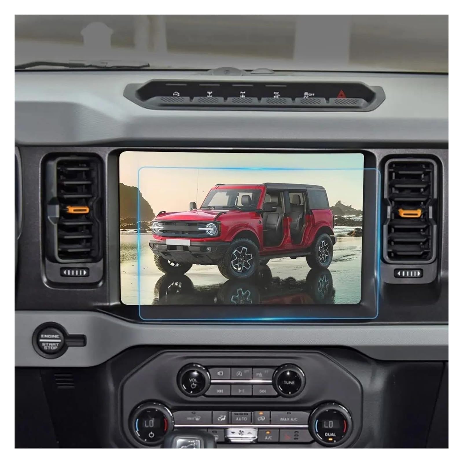 Auto Navi Folie Für Ford Für Bronco Für Raptor Für Everglades Wildtrak 2021 2022 12 Zoll Gehärtetes Glas Schutz Zentrum Touchscreen Screen Protector Auto Displayschutzfolie von OJTEMHBH