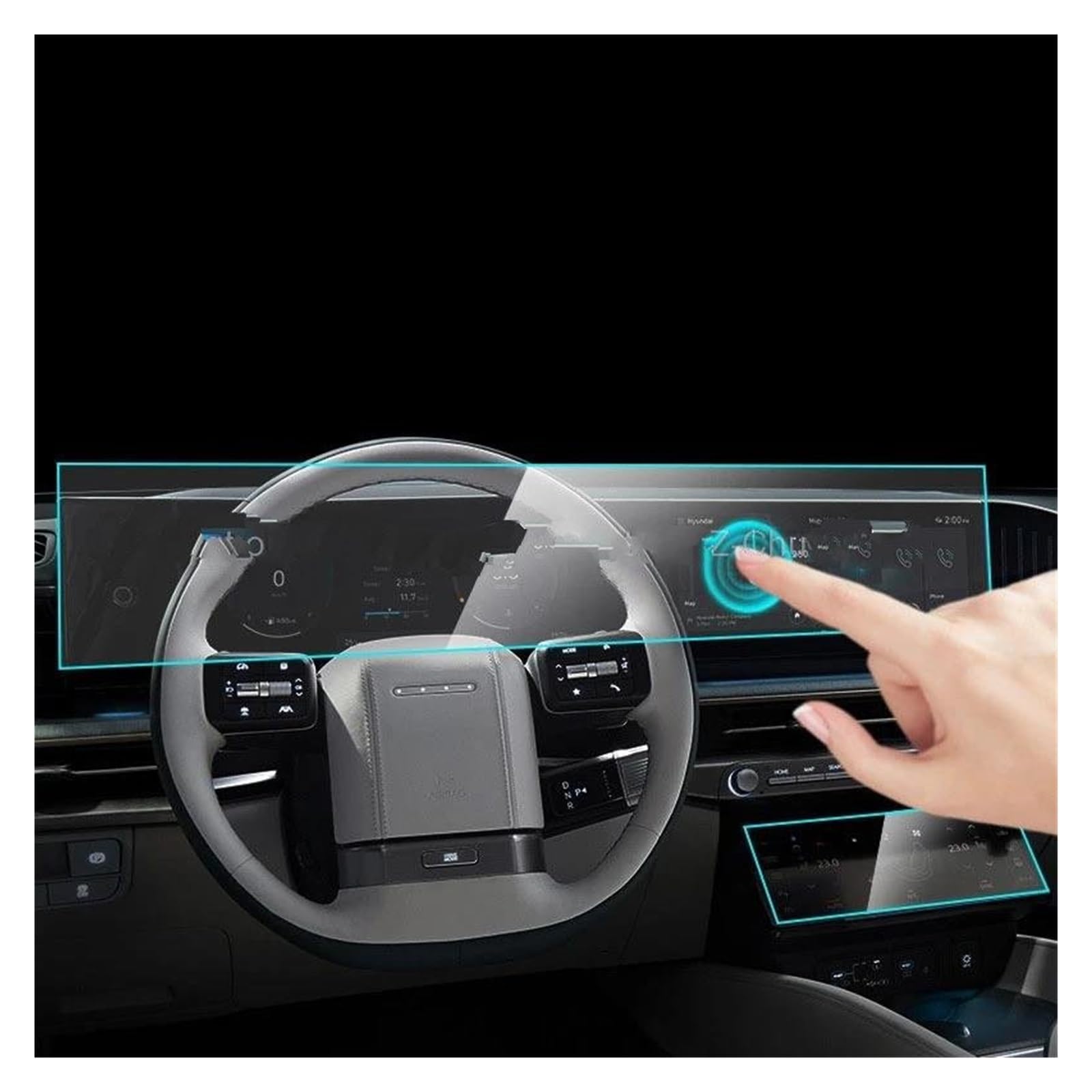 Auto Navi Folie Für Hyundai Für Grandeur 2023 2024 Auto Radio GPS Navigation Klimaanlage Innen Anti-Scratch PET Screen Protector Film Auto Displayschutzfolie von OJTEMHBH