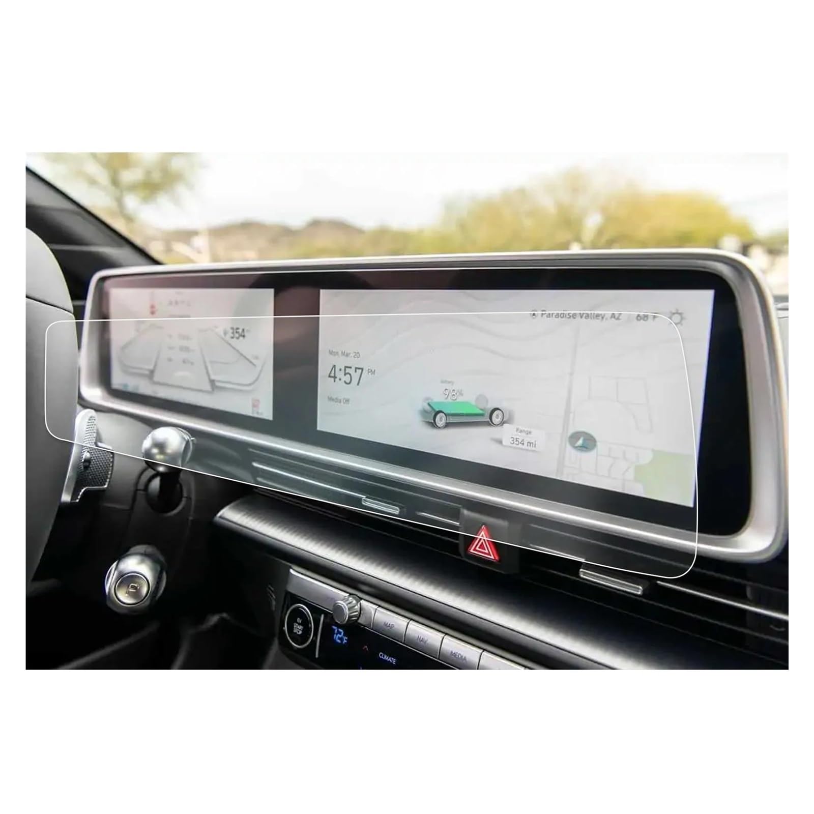 Auto Navi Folie Für Hyundai Für Ioniq 6 2023 Auto LCD Instrument Multimedia Radio Display Auto Innen Zubehör Nano Screen Protector Auto Displayschutzfolie von OJTEMHBH