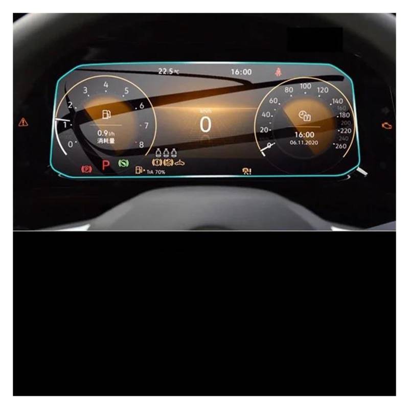 Auto Navi Folie Für VW Für Golf 8 MK8 2020-2023 Für GTI GPS Navigation Film LCD Screen Schutz Film Auto Zubehör Gehärtetem Glas Auto Displayschutzfolie(Dashboard) von OJTEMHBH