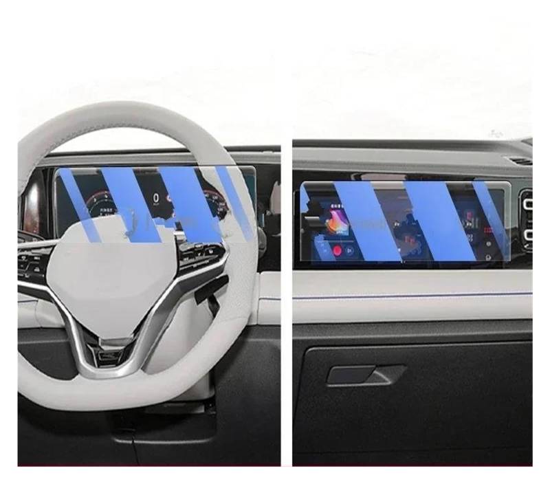 Auto Navi Folie Für VW Für Tiguan Pro 2024-2025 Auto Interior Center Konsole Bildschirm Schoner Anlassen Glas Film Anti Scratch LCD Bildschirm Auto Displayschutzfolie(D Blue Light) von OJTEMHBH