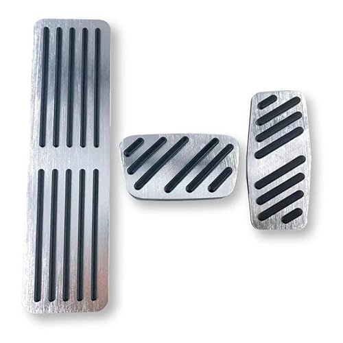 Auto Pedal Pad Kit Für Buick Für GL8 III 2017 2018 2019 2020 2021 2022 Edelstahl Auto Fußpedale Gaspedal Gas Bremspedal Abdeckung rutschfeste Pads Pedalbelag Gummi(3 pcs) von OJTEMHBH