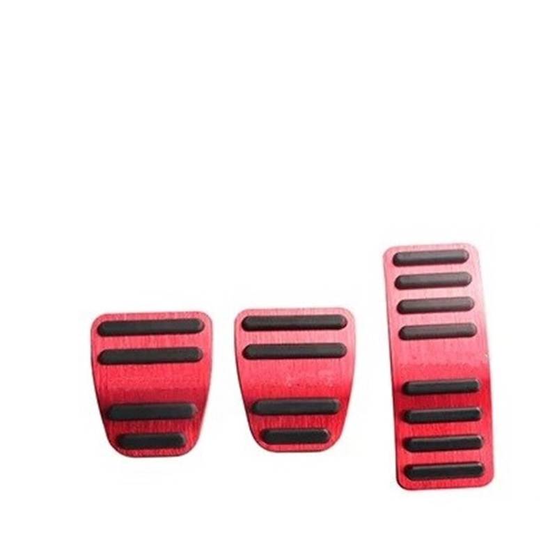 Auto Pedal Pad Kit Für Chery Tiggo 7 Pro Plus 2016-2021 2022 2023 Aluminium Auto Kraftstoff Beschleuniger Bremse Kupplung Pedal Abdeckung Non Slip Pads Fall Zubehör Pedalbelag Gummi(MT Red) von OJTEMHBH