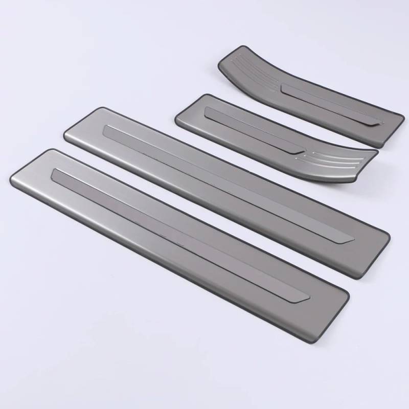 Auto Pedal Pad Kit Für Fit Für Jazz GR 2020 2021 2022 2023 Äußere Tür-Schwellen-verschleiss-Platte Schwelle Schutz Abdeckung Trim 4 Stücke Auto Zubehör Pedalbelag Gummi(Silber) von OJTEMHBH