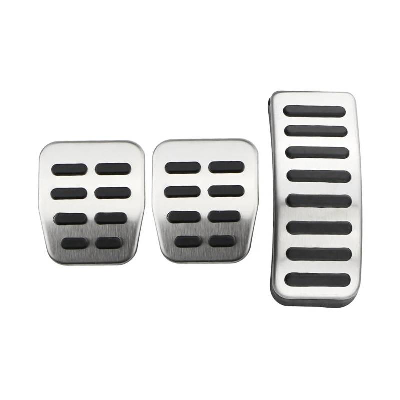 Auto Pedal Pad Kit Für VW Polo 6N 6N2 9N 6R 1996-2002 2003 2004 2005 2006 2007 2008 2009 Auto-Pedalabdeckung Edelstahl Gasbremse Dead Pedal Schutzabdeckung Pedalbelag Gummi(MT Without Rest) von OJTEMHBH