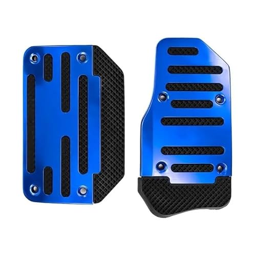 Auto Pedal Pad Kit Universal Aluminium Auto Zubehör Innen Automatische Getriebe Auto Fuß Gas Pedal Set Abdeckung rutschfeste Pedale Bremse Kit Kraftstoff Pedalbelag Gummi(Blau) von OJTEMHBH