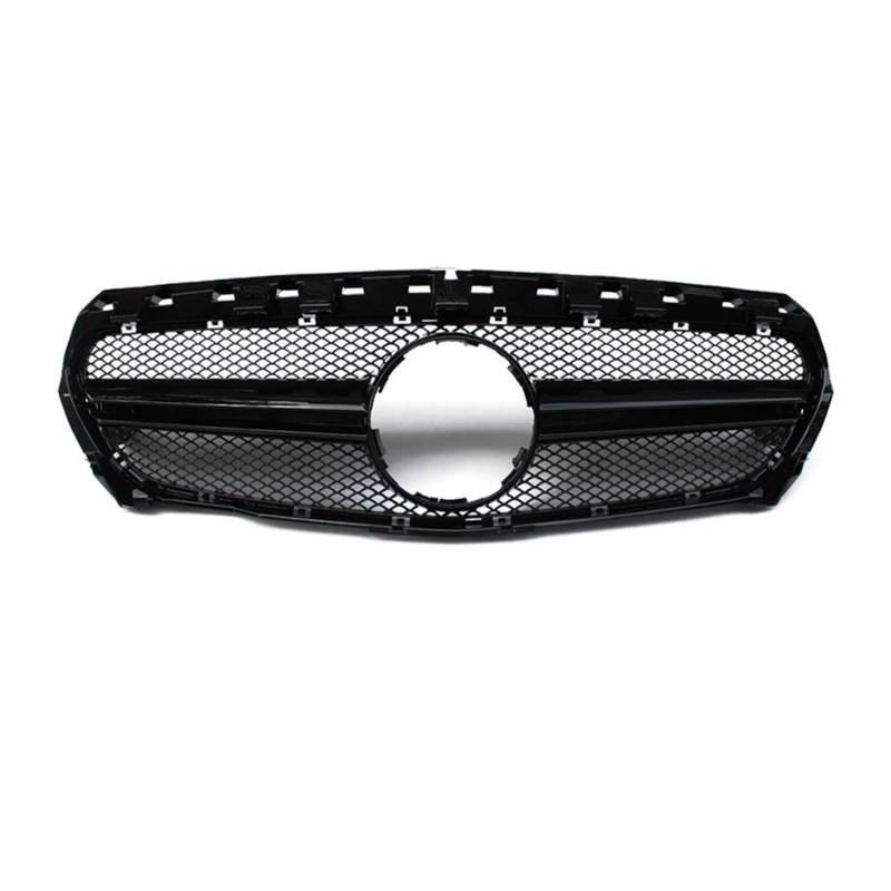 Frontstoßstange Spoiler Für Benz Für CLA W117 2017-2018 CLA200 CLA250 CLA45 Für AMG Stil Kühlergrill Grill Schwarz/Silber Auto Oberen Stoßstange Haube Mesh Auto Frontlippe Spoiler(Schwarz) von OJTEMHBH